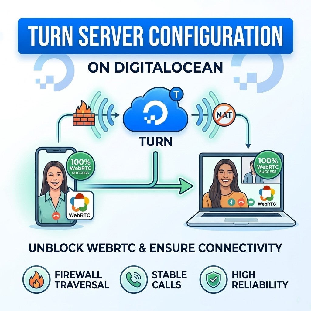 TURN Server Configuration on DigitalOcean - Ensure 100% WebRTC Connectivity